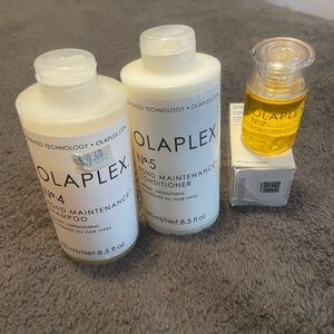 OLAPLEX shampoo, conditioner, bonding oil